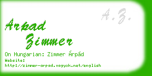 arpad zimmer business card